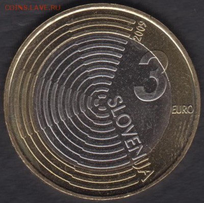 Словения 3 евро 2009 до 03.08.2016 21-00 - Словения 3 евро 2009 а