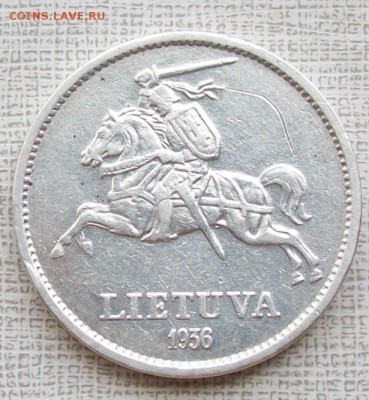 10 лит 1936 г.,Литва,серебро. До 22 час. 05.08.2016 г. - ф14