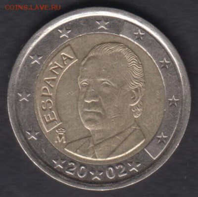 Испания 2 евро 2002 до 03.08.2016 21-00 - 2 евро Испания 2002 а