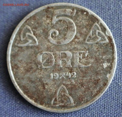 С 1 руб. НОРВЕГИЯ 5 эре 1942г. ОККУПАЦИЯ до 10.08.в 22-00 - IMG_2688.JPG