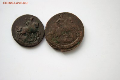 Аннинская копейка 1795 ББ и 2 копейки 1757 года - DSC05832.JPG