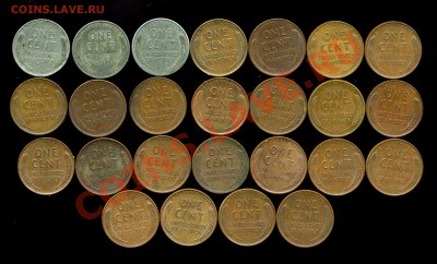 США 48 монет 1 цент 1912-1958 без повторов - центы 43-58р