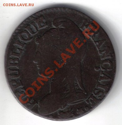 Франция 5 сантимов 1799-1800 - Франция 5 сантимов LAN8 1799-1800А(Париж)-1