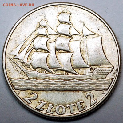 Польша_2 злотых 1936 "Морской порт Гдыня"; до 12.08_22.18мск - 12463
