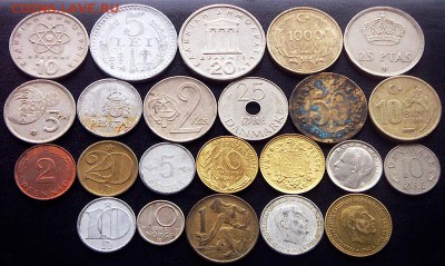 68 разных зарубежных монет (см. описание). До 12.08_22.22мс - 6