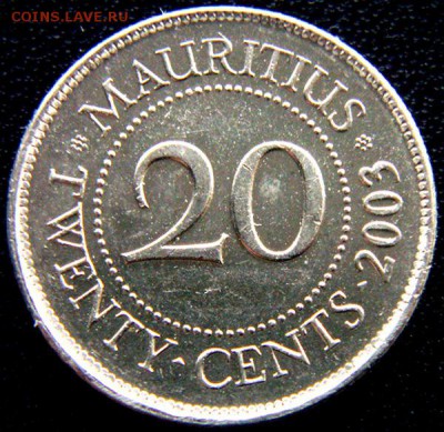 Маврикий_20 центов 2003; до 13.08_22.10мск - 11179