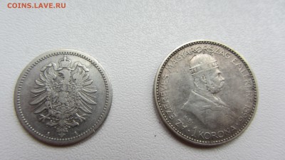 Германия 50пф 1876г. и Венгрия 1 крона 1896г. (тысячелетие) - IMG_2149.JPG