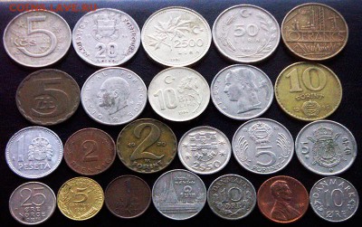 53 разные зарубежные монеты (см. описание). До 14.08_22.36мс - 4