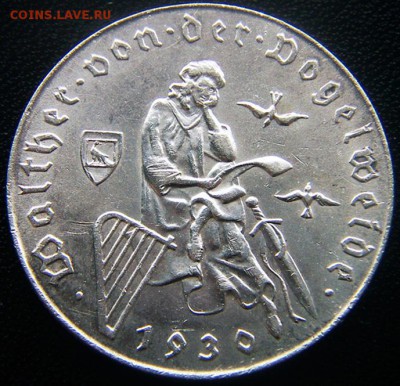 Австрия_2 шиллинга 1930 "Фогельвейде". Серебро; 14.08_22.54м - 12478