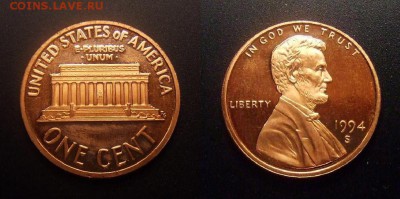 США ("большой цент") оценка - США – 1 цент (1994 S) proof