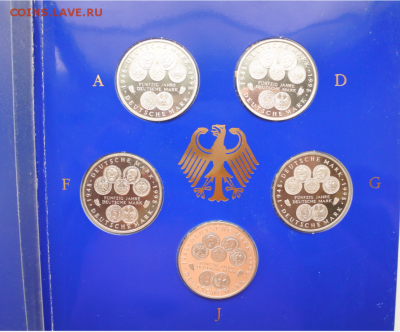 ФРГ 5 по 10 марок 1998г 50 лет немецкой марке до 16.08 22-00 - серебро германия1 (3)