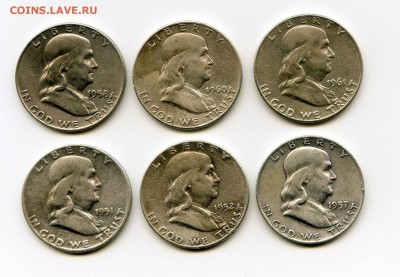 50 центов 1951+52+57+58+60гг (США)-6шт -- - до20.08 (22-10) - img006
