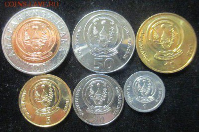 Руанда набор 6 монет до 19.08.16 - Руанда набор 6 монет