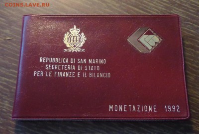 САН-МАРИНО - годовой набор 1992 г. книжечка 23.08, 22.00 - Сан-Марино набор 1992 книжечка