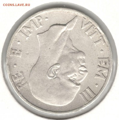 Италия, 5 лир 1937 (R), холдер. До 19.08 - 2