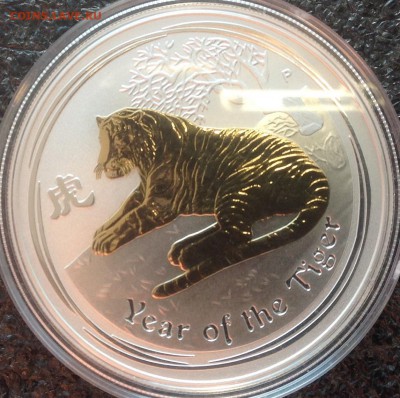 Лунары.золоченный тигр 1$ 2010г. До 20.08. До 22.00 - image
