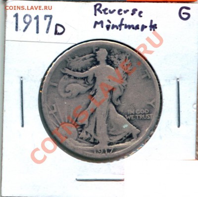 L37 Half Dollar США 1917D Rev. mint. G до 08.12 в 22°° - L37 USA HALF_Reverse Mintmark 1917D G_1
