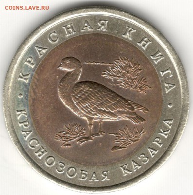 10 рублей 1992, Красная Книга, Казарка. До 19.08 - 7