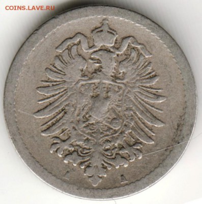 Германия. 5 пфеннигов 1875г. А до 24.00 27.08.16 г. - Scan-160820-0021