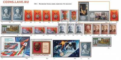 СССР 1980-1982. ФИКС - 1.1980. Блоки, марки