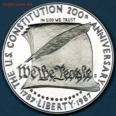 США_серебряный доллар 1987 200 лет Конституции; 22.08_22.08м - 9916