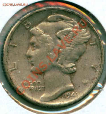 L80 10¢ США 1941D VF-EF до 09.12 в 22°° - L80 10c USA1941D VF-EF_1
