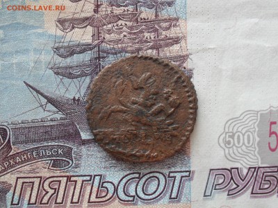 полушка 1731 г перечекан с московской копейки - SAM_7939.JPG