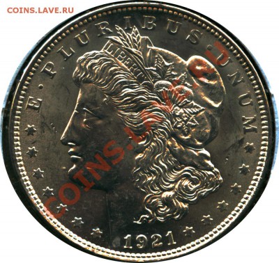 Морган 1921 Brilliant Uncircultaed. Предпродажная оценка. - Morgan Dollar 1921 BU_1