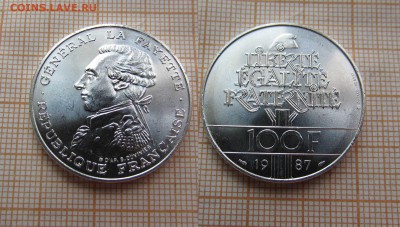 Франция 100 франков 1987 230 лет с рожд. генерала Лафайета - 24ё