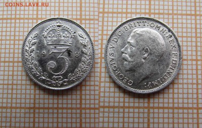 Великобритания 3 пенса 1918 года Король Георг V (1910-1936) - 24и