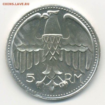 Монетовидный жетон - 5 R.M. - жетон-5RM-1935-Гитлер_Р