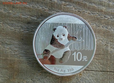 10 юаней 2014 UNC, СЕРЕБРО, 31,1 грамм - панда 2014