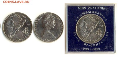 Доллар "200 лет Куку", 1969г Новая Зеландия до 31.08.16 - Кук1969
