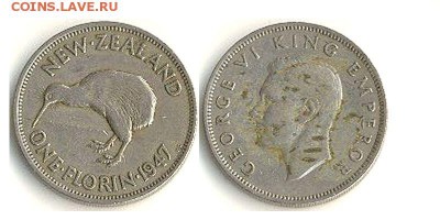 Флорин 1947г. Новая Зеландия до 31.08.16 в 22.10 - флорин1947