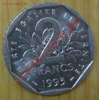 :Франция 2 франка. 1993 г.До 5.12.10 г. 20-00 МСК. - 2 фр. 93