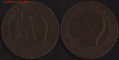 Франция 5 сантим 1854 до 22:00мск 31.08.16 - Франция 5 сантим 1854