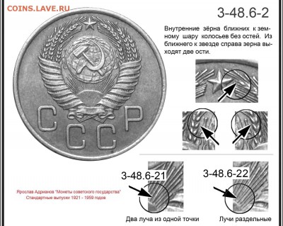 20 Копеек 1955 Перепутка - 3 копейки 1955 3-48-6-2 варианты