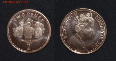 2 пенса. Операция "Факел" UNC! ФИКС. - 2 пенса. Операция Факел. UNC