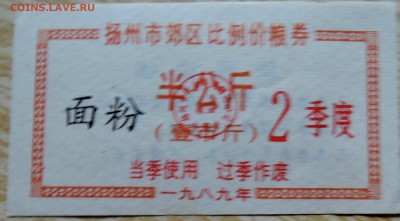 КИТАЙ - талон 1989 г. до 03.09 в 22.00 - DSCN7083