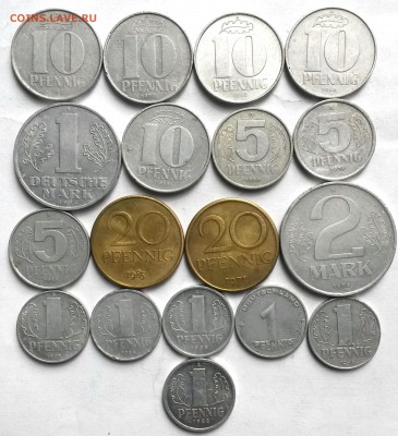 ГДР. 18 монет 1953-1989г  Окон 1.09.16 в 21.00мск - 3