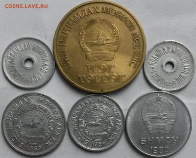 Монголия.  6 монет.  Окон1.09.16 в 21.00мск - м1
