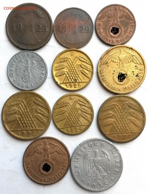Рейх. 11 монет 1923-1941г  Окон 1.09.16 в 21.00мск - 2