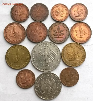 ФРГ 14 монет 1970- 1992г.  Окон 1.09.16 в 21.00 мск - 1