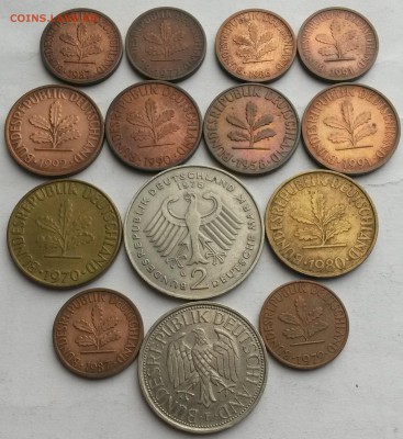 ФРГ 14 монет 1970- 1992г.  Окон 1.09.16 в 21.00 мск - 3
