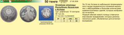 50 тенге 2008 Астана в упаковке - К