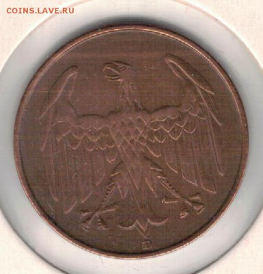 ГЕРМАНИЯ (ВЕЙМАР) 4 ПФЕННИГА 1932D ДО 08.09 В 22.00 (Г398) - 4-г4пД