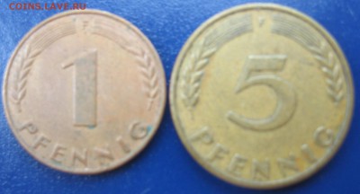 1 и 5 пфенингов 1950 г ФРГ - IMG_6055.JPG