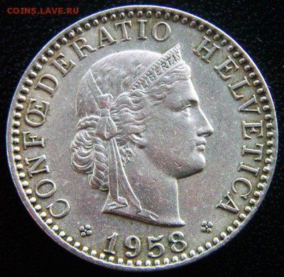 Швейцария_20 раппенов 1958; до 05.09_22.12мск - 12551