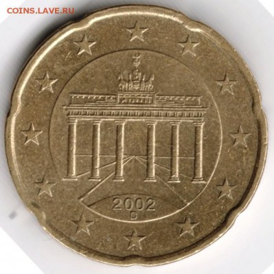 Германия. 20 евроценто 2002 D (Мюнхен) до 24.00 11.09.16 г. - Scan-160903-0059