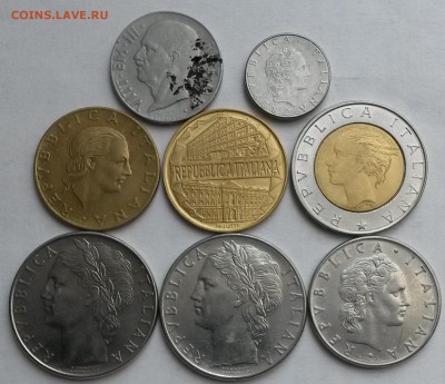Италия 8 монет 1942- 1996г.  Окон 12.09.16 в 21.00 мск - ит1